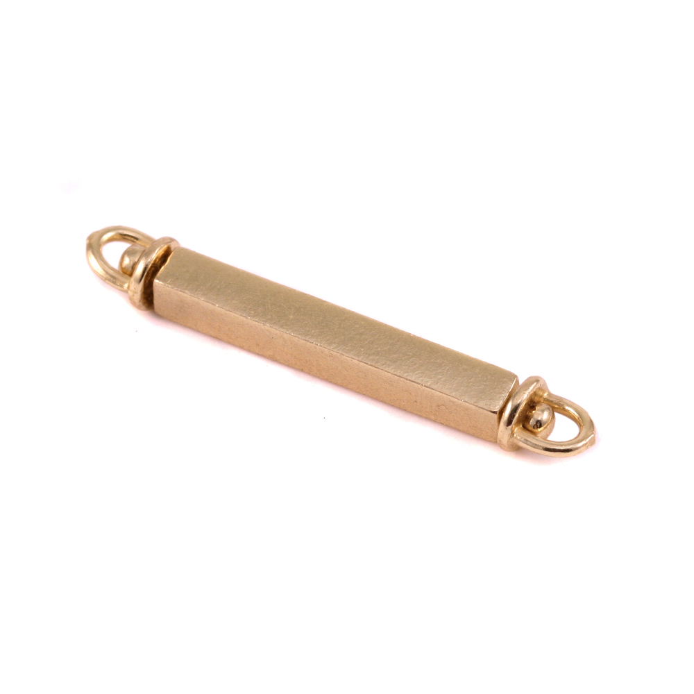 Metal Stamping Blanks Brass Double Swivel Four Sided Pendant, 25 (1") x 4mm (.16")